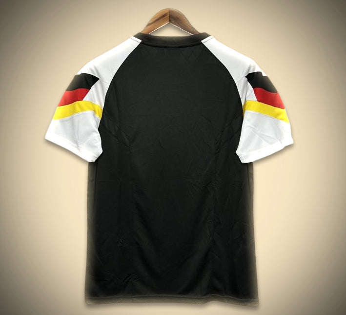 T-shirt da calcio Germania stile concept nero per sostenitore e tifoso
