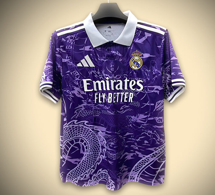 Maglia da calcio concept Real Madrid viola edizione drago stagione 2526