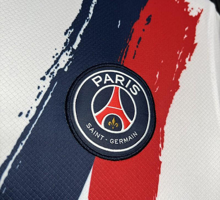 Maglia Paris Saint-Germain Away Edizione Bianca 2024-2025 dettaglio tessuto