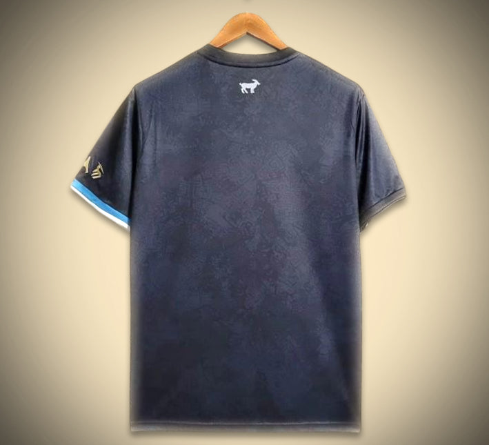 maillot de football concept Argentine édition Stussy saison 2024 bleu et blanc