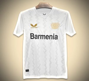 maillot-exterieur-bayern-leverkusen-couleur-or-saison-vingt-quatre-vingt-cinq maglia away Bayern Leverkusen colore oro stagione venti quattro venticinque