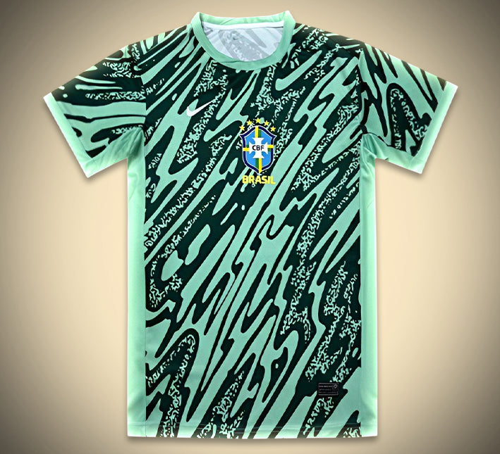 maillot-de-gardien-du-bresil-third-saison-2024-2025-tenue-de-football-jaune-et-vert maglia da portiere del Brasile third stagione 2024 2025 tenuta di calcio gialla e verde