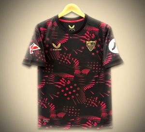 maillot-exterieur-fc-seville-noir-saison-2024-2025-tenue-de-football-officielle maglia away FC Siviglia nero stagione 2024 2025 tenuta di calcio ufficiale