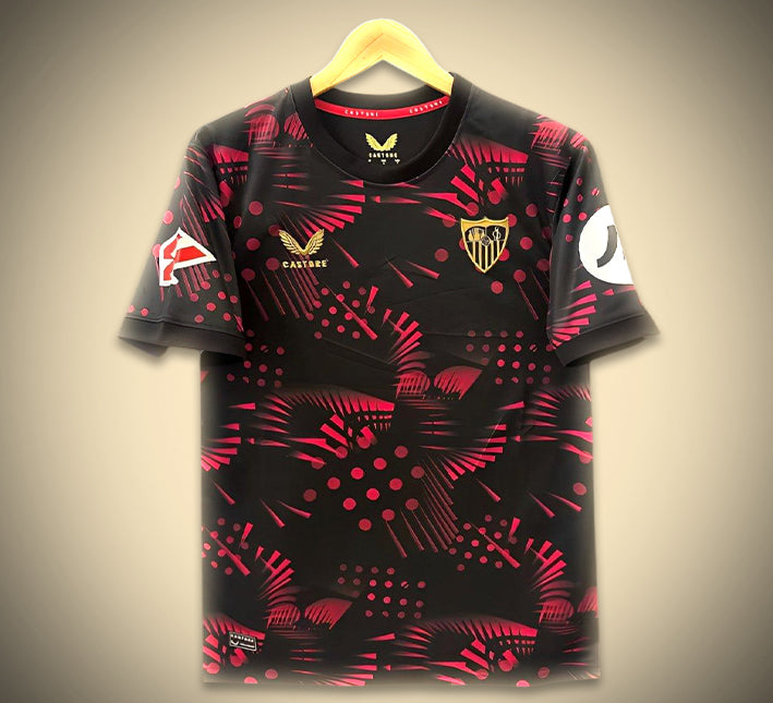 maglia away FC Siviglia nero stagione 2024 2025 tenuta di calcio ufficiale