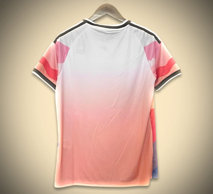 Maglia stile Giappone RosaBlu 2425 taglio sportivo per tifoso