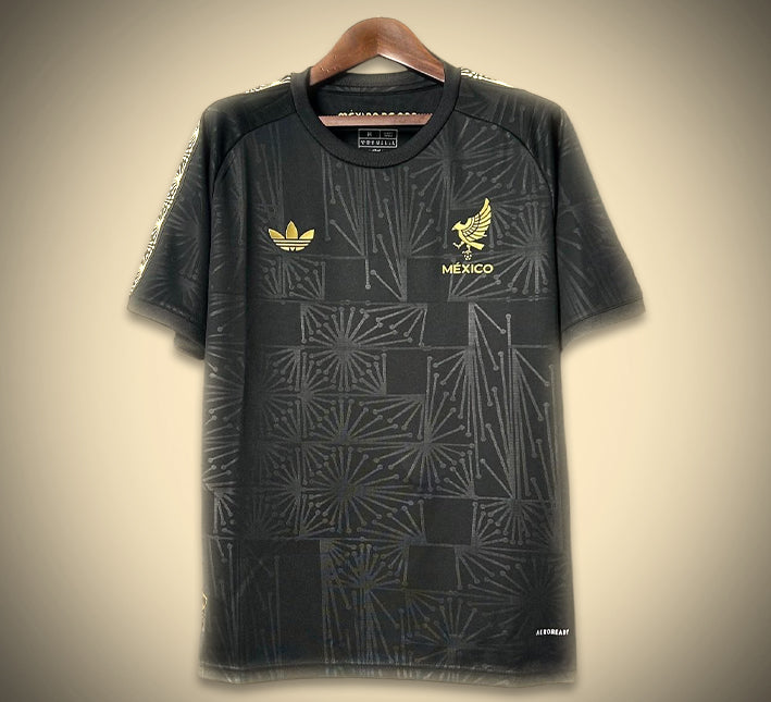 Maglia da calcio Messico nero e oro design concept esclusivo