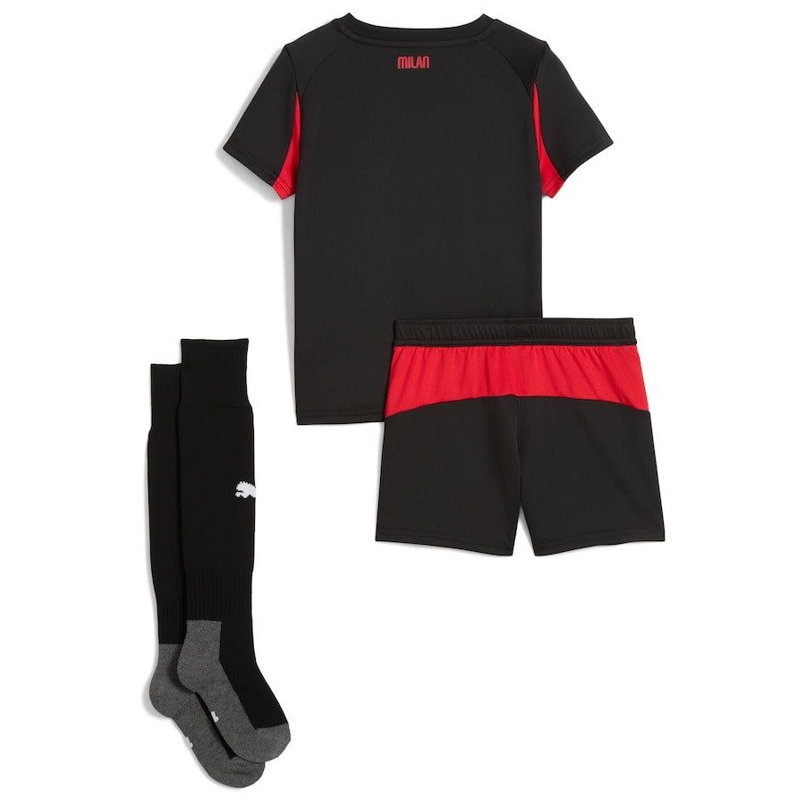 Set bambino AC Milan maglia home stagione 2025 2026 con pantaloncini