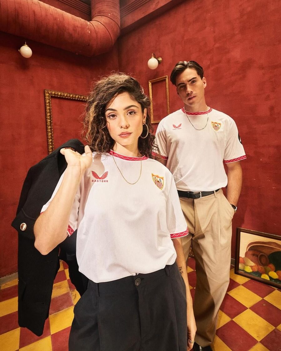 Jersey ufficiale FC Siviglia rosso e bianco divisa Home