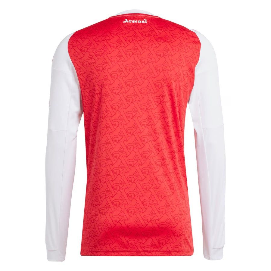 maillot-domicile-arsenal-manches-longues-saison-2025-2026-tenue-officielle-rouge-et-blanc Maglia home Arsenal maniche lunghe stagione 2025 2026 tenuta ufficiale rossa e bianca