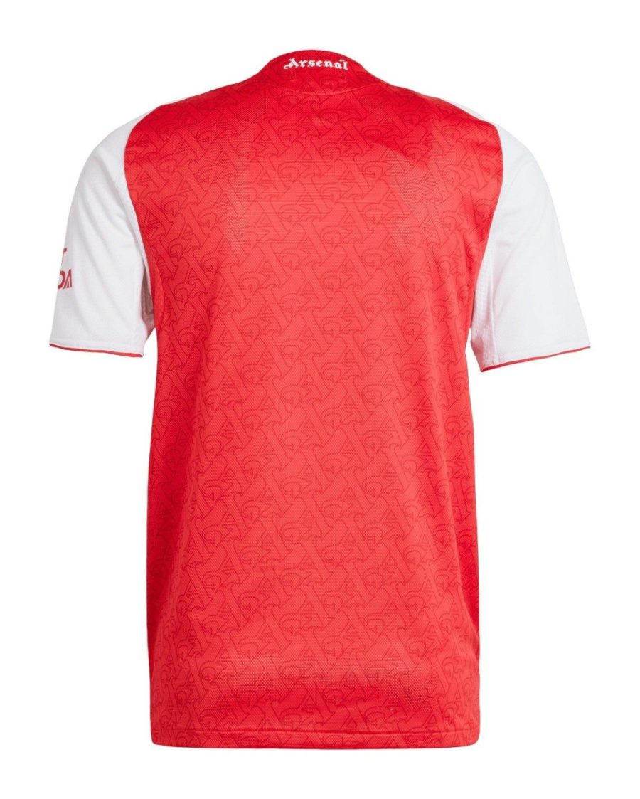 maillot-domicile-arsenal-saison-2025-2026-rouge-et-blanc-tenue-officielle Maglia home Arsenal stagione 2025 2026 rossa e bianca tenuta ufficiale