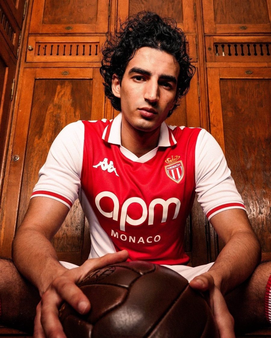 Maglia home AS Monaco stagione 2024 2025 rosso e bianco
