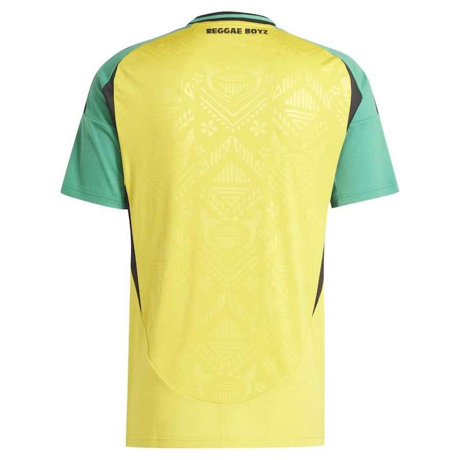 maglia Home Giamaica 2024 colore giallo e verde per tifosi dei Reggae Boyz