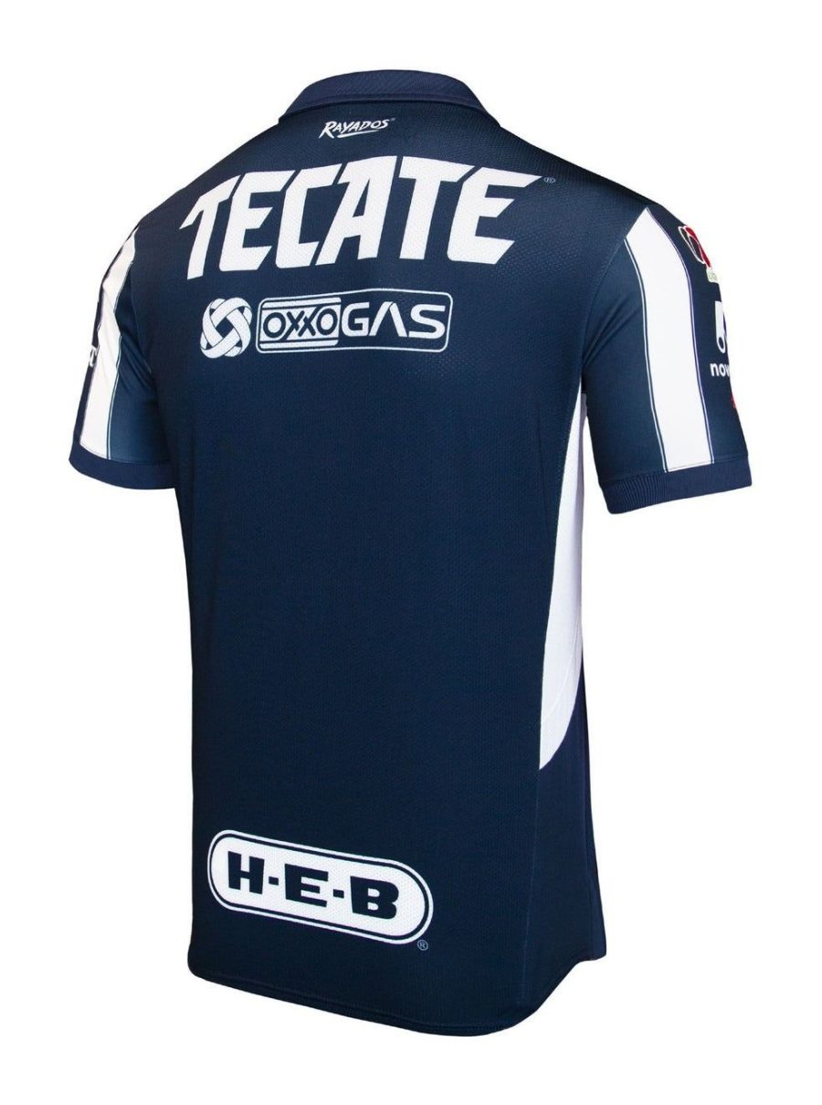 maglia home Rayados Monterrey stagione 2024 2025 jersey calcio rigato blu bianco