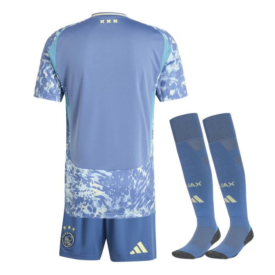 maillot-enfant-ajax-amsterdam-exterieur-saison-2024-2025-avec-short-et-chaussettes maglia bambino Ajax Amsterdam Away stagione 2024 2025 con pantaloncini e calzini