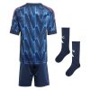 Maglia bambino Arsenal away stagione 2025 2026 con pantaloncini e calzettoni