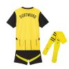 Maglia bambino Borussia Dortmund home stagione 2024 2025 con pantaloncini e calzettoni