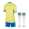 maglia bambino Brasile Home 2024 gialla e verde tenuta da calcio