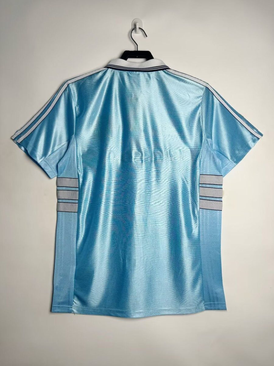 maglia OM vintage Away blu e bianco 1998-1999