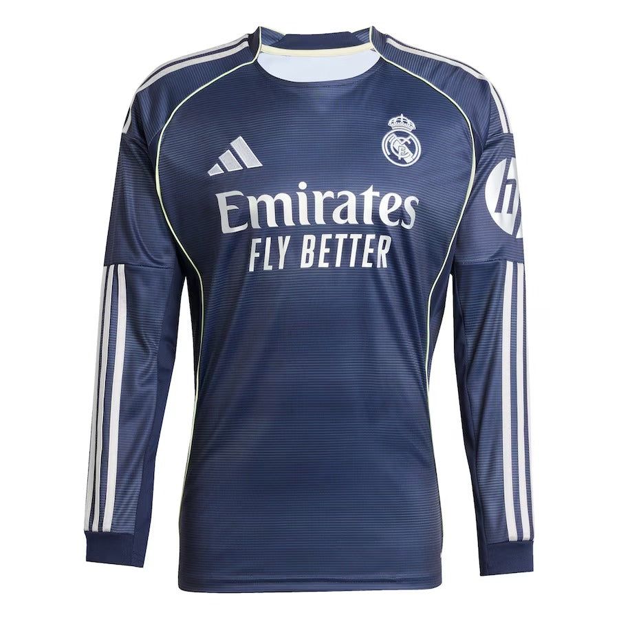 MAGLIA REAL MADRID AWAY MANICHE LUNGHE 20252026