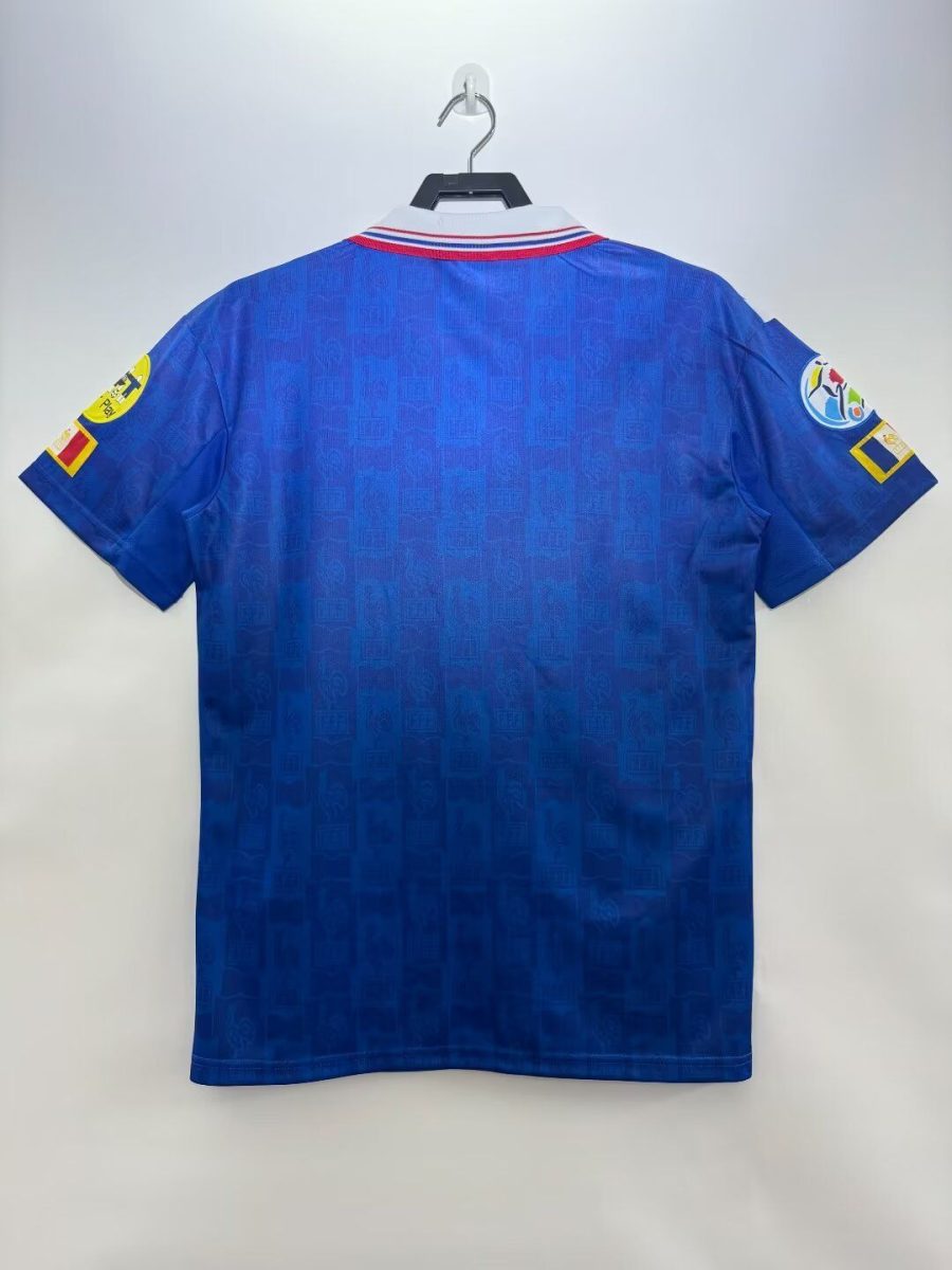 Maglia vintage blu dei Bleus versione home con stemma