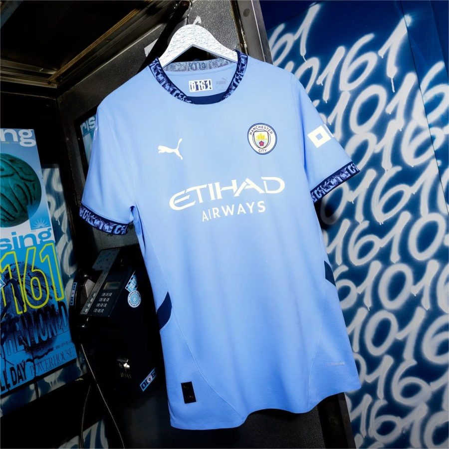 tenuta da calcio Manchester City Home maglia tifoso adulto e bambino