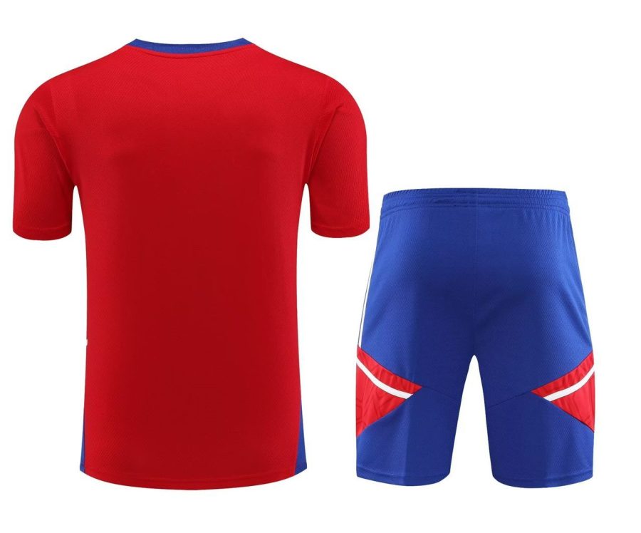 tenue-entrainement-bayern-munich-rouge-et-bleu-saison-2023-2024 tenuta allenamento Bayern Munich rosso e blu stagione 2023 2024
