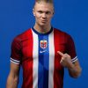 tenue-officielle-norvege-home-2024-jersey-rouge-pour-supporter-des-vikings tenuta ufficiale Norvegia home 2024 jersey rossa per tifosi dei Vichinghi