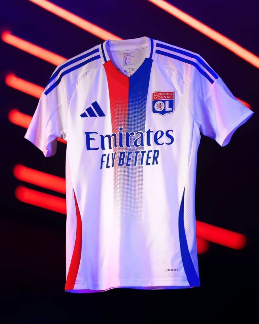 tenuta ufficiale ol home nuova maglia supporter rosso e blu