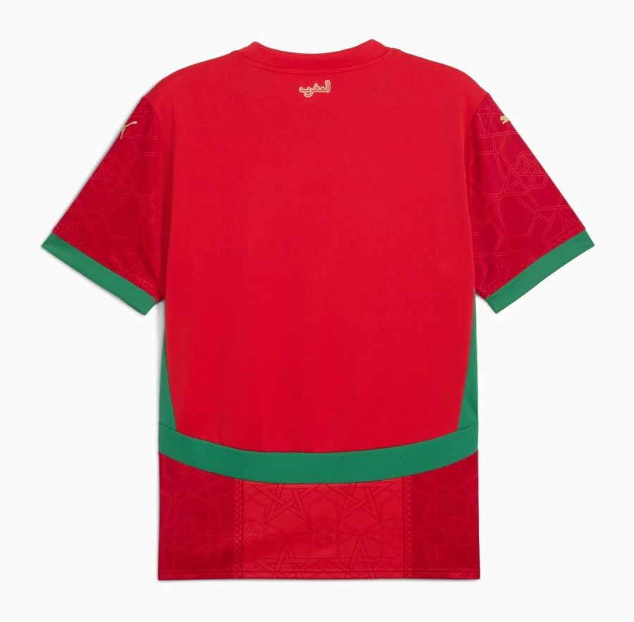 Tunica ufficiale selezione marocchina calcio versione home maniche corte con stemma