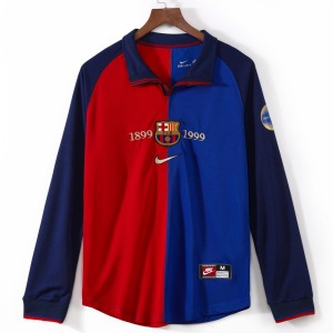Maglia Barcellona Home 1999-2000 Retro Maniche Lunghe