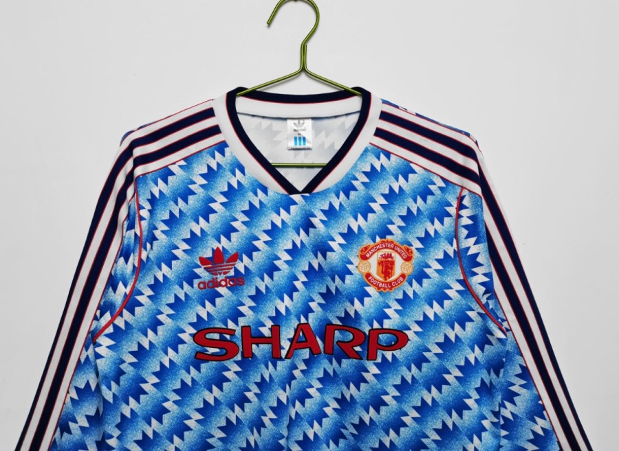 Maglia Manchester United 1991/92 Away Maniche Lunghe