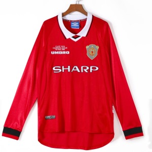 Maglia Manchester United Home 1999-2000 Maniche Lunghe