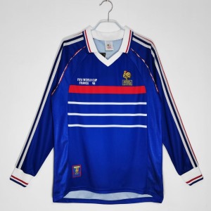 Maglia Francia Home Retro 1998 Maniche Lunghe