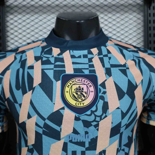 Maglia Manchester City Blu Retro 2024-25