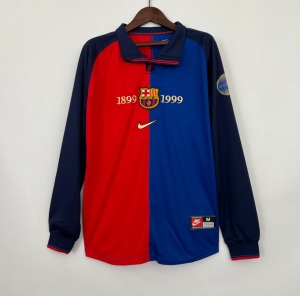Maglia FC Barcellona 1999/00 Home Maniche Lunghe
