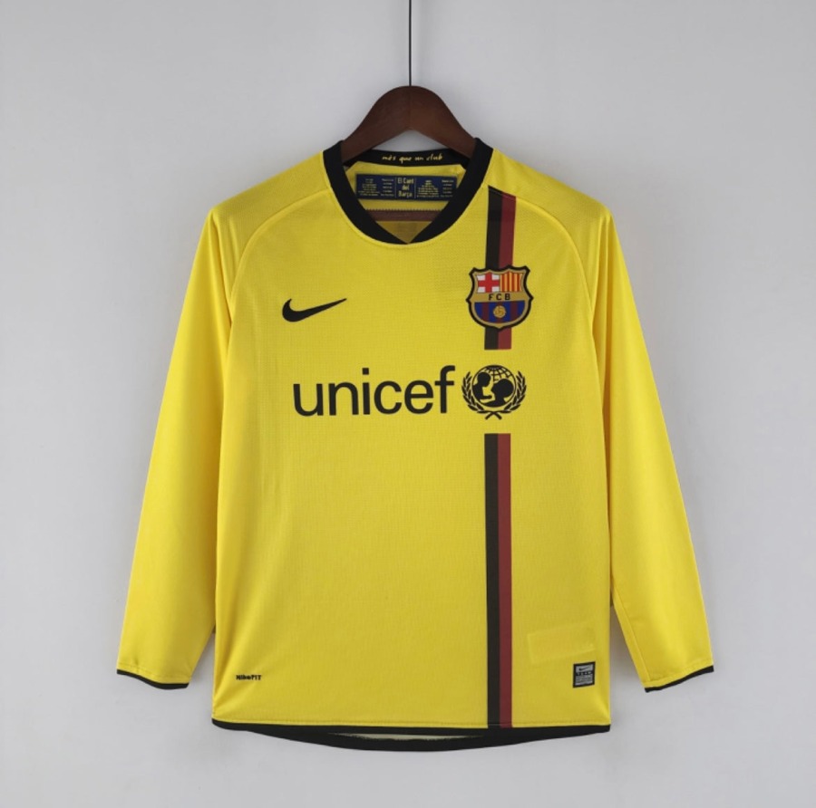 Maglia FC Barcellona 2008/09 Away Maniche Lunghe