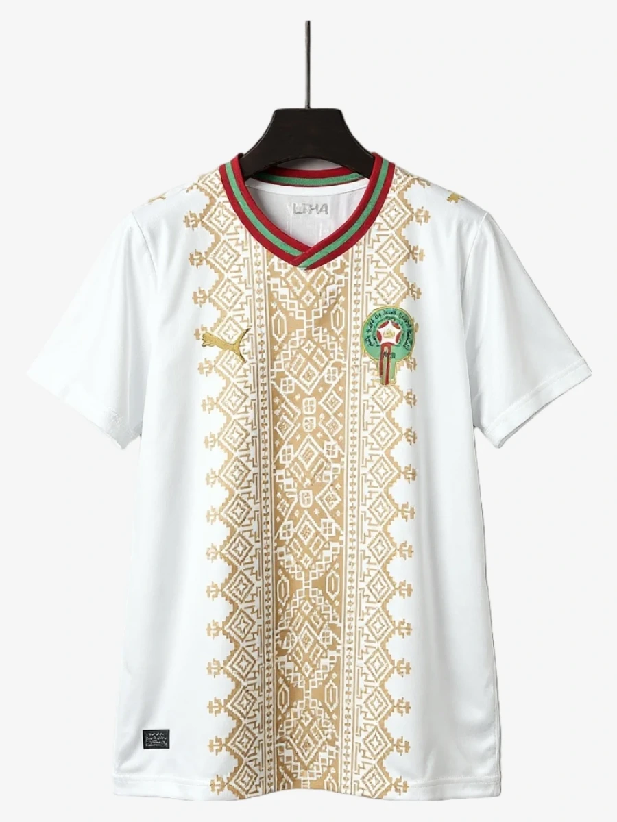 maillot-maroc-blanc-exterieur-coupe-du-monde-2026 studio v12 Maglia Marocco Bianca Away Mondiale 2026